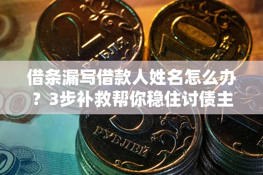 武汉借条漏写借款人姓名怎么办？3步补救帮你稳住讨债主动权