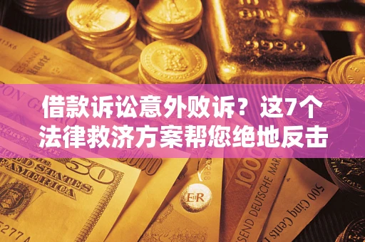 武汉借款诉讼意外败诉？这7个法律救济方案帮您绝地反击！
